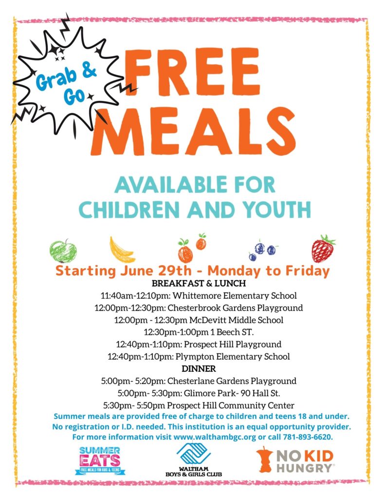 Summer Foods Flyer Edited 2020 - Waltham Boys And Girls Club